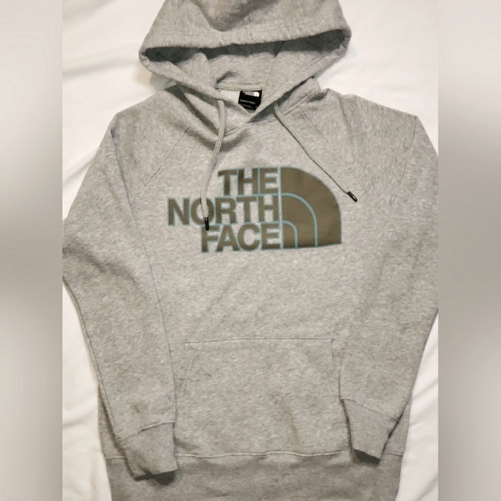 Womens North Face Hoodie Sz XS Gray Blue
